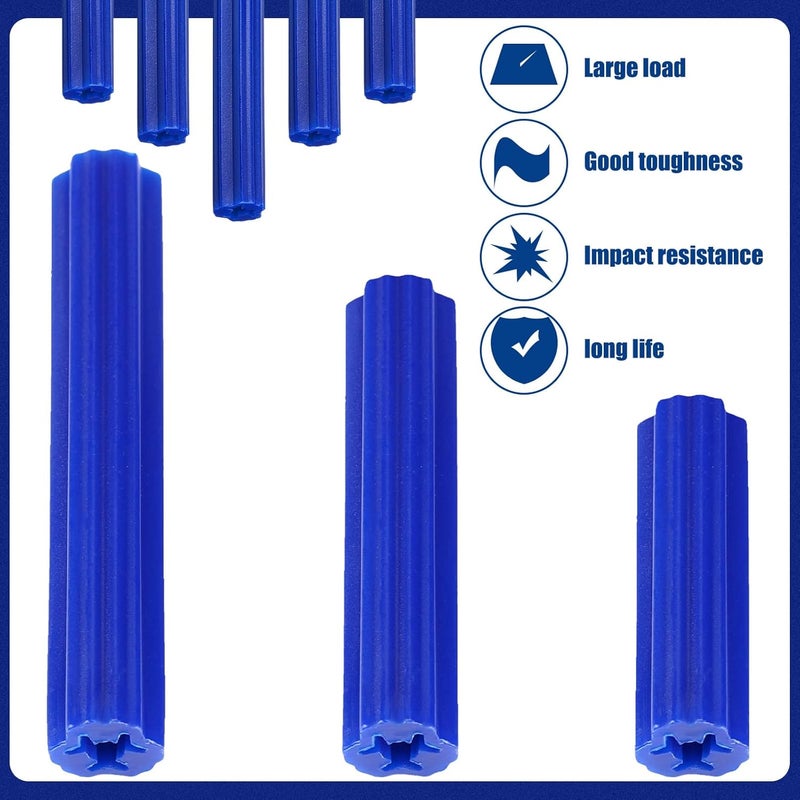 Lineshading 200 Pcs 5/16" Hole Screw Expanding Plastic Screw Anchors Blue Plastic Anchors Drywall Wall Expansion Pipe Bolt Expansion Tube for Hollow Walls Concrete Tile Cement Other Surface (1-1/2") - Image 4